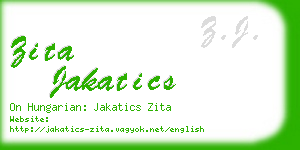 zita jakatics business card